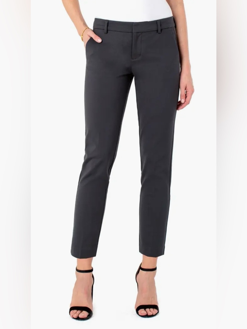 Liverpool Kelsey Trouser Gray Ponte Straight Leg Size 12 31x29